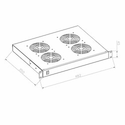 Avis Kimex Bloc 4 ventilateurs pour rack et baie de brassage 19'', Hauteur 1U