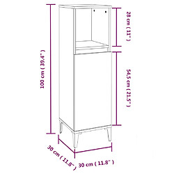 vidaXL Armoire de salle de bain blanc 30x30x100 cm bois d'ingénierie pas cher