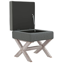 Avis vidaXL Tabouret de rangement Gris foncé 45x45x49 cm Tissu