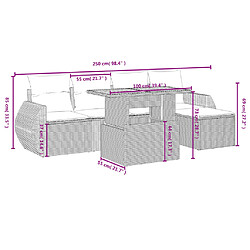 Avis vidaXL Salon de jardin 6 pcs avec coussins gris résine tressée