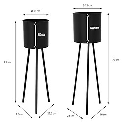 ML-Design Supports à fleurs Set de 6 pots en acier Pot de fleurs Support de plantes Colonn pas cher