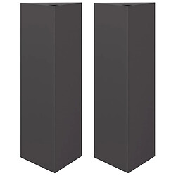 vidaXL Jardinières 2 pcs noir triangulaire 30x26x75 cm acier