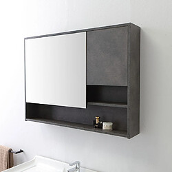 Kiamami Valentina MEUBLE DE SALLE DE BAIN SUR PIEDS 101CM AVEC LAVABO STYLE INDUSTRIEL MIROIR | VIENNA