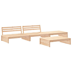 Avis Maison Chic Salon de jardin 4 pcs + coussins - Mobilier/Meubles de jardin - Table et chaises d'extérieur bois massif -MN40686