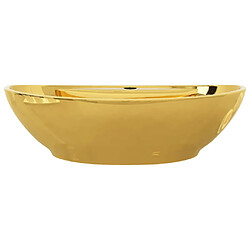 Acheter vidaXL Lavabo avec trop-plein 58,5 x 39 x 21 cm Céramique Doré