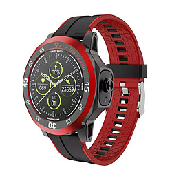 Smartwatch Noire et Rouge Rubicon Ecouteurs Sans Fil Intégrés, Tracker Sport