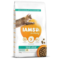 Iams Chat IAMS Croquettes au poulet frais - Croissance et vitalité - Pour chat stérilisé - Sac refermable 10 kg