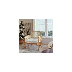 Acheter ICONIK INTERIOR Chaise longue en rotin - Chaise design - Boho Bali - Qawa Blanc