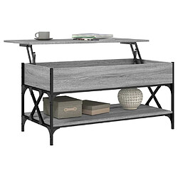 Acheter ComfortXL Table Basse Sonoma Gris 100x50x50 Cm Bois D'ingénierie Et Métal