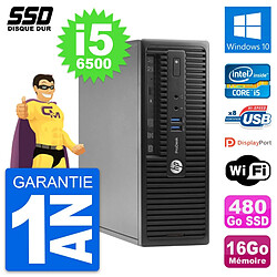 PC HP ProDesk 400 G3 SFF Intel Core i5-6500 RAM 16Go SSD 480Go Windows 10 Wifi - Occasion