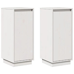 vidaXL Buffets 2 pcs Blanc 31,5x34x75 cm Bois massif de pin