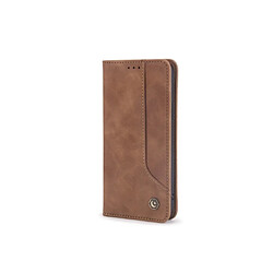 Peau sensation PU Flip Phone Case Anti-chute Housse en cuir pour iPhone 12 6.1 pouces-Brown