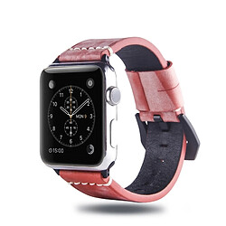 Avis Wewoo Bracelet en cuir pleine fleur de cire de brume blanche pour Apple Watch série 4 40 mm et série 3 et 2 et 1 38 mm rouge