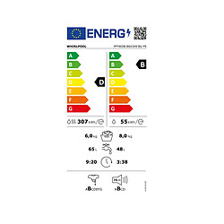 Lave-linge séchant hublot 8/6 1400 tours/min blanc - PFFWDB864349BVFR - WHIRLPOOL