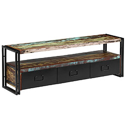 Helloshop26 Meuble télé buffet tv télévision design pratique bois de récupération massif 120 cm 2502156