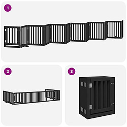 Acheter vidaXL Barrière pour chien porte pliable 12panneaux noir bois peuplier