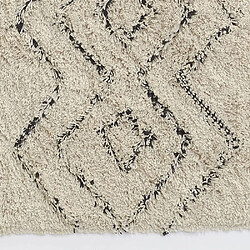 Acheter Aubry Gaspard Tapis en coton naturel et noir 60 x 90 cm Graphique.