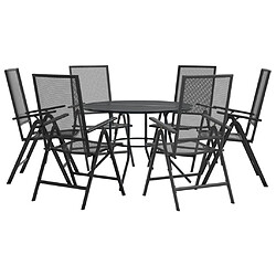 vidaXL Ensemble de chaises de jardin inclinables 7 pcs anthracite