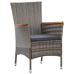 Maison Chic Salon de jardin 5 pcs + coussins - Mobilier/Meubles de jardin - Table et chaises d'extérieur Résine tressée Gris -MN45064 pas cher