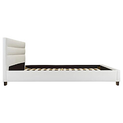 Acheter Vente-Unique Lit 160 x 200 cm - Simili - Blanc + Matelas - FAUSTIN