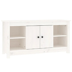 Maison Chic Meuble TV scandinave - Banc TV pour salon Blanc 103x36,5x52 cm Bois de pin massif -MN71831