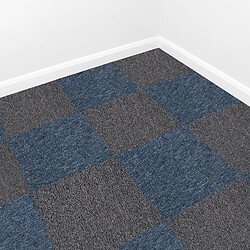 Monstershop 40 Dalles de 50cm x 50cm (10m²) Dalle de Moquette Couleur Noir Charbon & Bleu Tempête