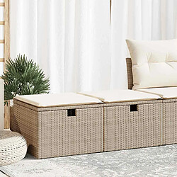 vidaXL Salon de jardin avec coussins 2 pcs beige résine tressée acacia