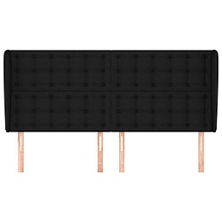 Avis Maison Chic Tête de lit scandinave avec oreilles,meuble de chambre Noir 203x23x118/128 cm Tissu -MN26816