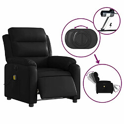 Maison Chic Fauteuil Relax pour salon, Fauteuil de massage inclinable électrique noir similicuir -GKD51629 pas cher