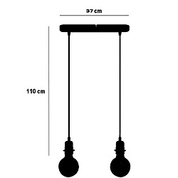 Avis 2 lampes suspension design en métal noir E27 compatible LED