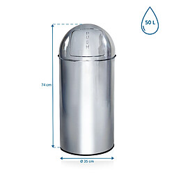 Poubelle à poussoir / Poubelle automatique PUSH 50L chrome hjh OFFICE