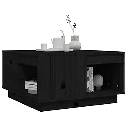 Avis vidaXL Table basse Noir 60x61x32,5 cm Bois massif de pin