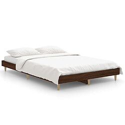 Maison Chic Lit adulte - Lit simple Cadre de lit,Structure du lit Contemporain chêne marron 120x190 cm bois d'ingénierie -MN50276