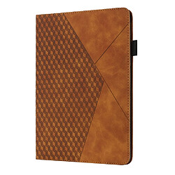 Etui en PU skin touch à motif losange, auto-absorbé, porte-cartes marron pour votre Samsung Galaxy Tab A7 10.4 (2020)