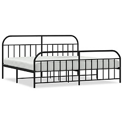 Maison Chic Lit adulte - Lit simple Cadre de lit métal avec tête de lit/pied de lit,Structure du lit Contemporain pour chambre noir 200x200 cm -MN11493