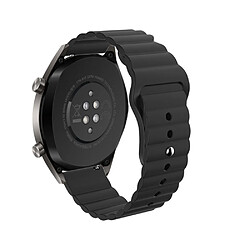 Bracelet en silicone Boucle inversée de 22 mm noir pour votre Samsung Gear S3/Galaxy Watch 46mm/Huawei GT2 46mm/Huami Amazfit 1/2