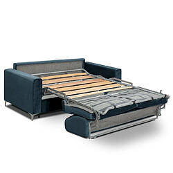 Acheter Inside 75 Canapé convertible express JACKSON 140cm sommier lattes tête de lit intégrée velours gris matelas 16 cm