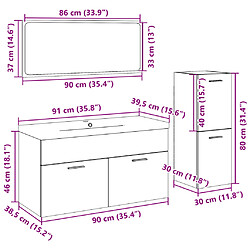 vidaXL Ensemble de meubles de salle de bain 4 pcs chêne sonoma pas cher