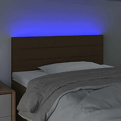 Avis Maison Chic Tête de lit scandinave à LED,meuble de chambre Marron Foncé 100x5x78/88 cm Tissu -MN19371