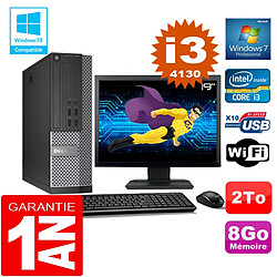 PC DELL 7020 SFF Core I3-4130 Ram 8Go Disque 2 To Wifi W7 Ecran 19" - Occasion