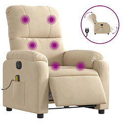 Maison Chic Fauteuil Relax pour salon, Fauteuil inclinable de massage électrique crème -GKD96772