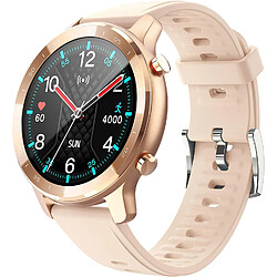 Chrono Chronus Montre Connectée Femmes Homme, Smartwatch Montre Connectée Sport Pedometre Cardiofréquencemètre, Etanche IP67 Trackers d'Activité pour Android iOS Telephone(or)