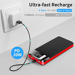 Acheter SANAG Power Bank - Fonction De Charge Rapide - Batterie Externe Pour Téléphone Portable Avec Affichage Led Et Lampe De Poche - Qc 22,5 W Et Usb C Pd20W - Batterie Externe Portable - 3 Entrées Et 3 Sorties