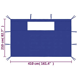 Acheter vidaXL Parois latérales de belvédère avec fenêtres 2 pcs Bleu