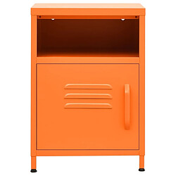 Avis Maison Chic Table de chevet, Table de Nuit, Table Basse Orange 35x35x51 cm Acier