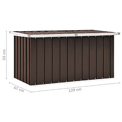 vidaXL Boîte de rangement de jardin Marron 129x67x65 cm pas cher