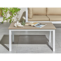 Beliani Table de jardin Bois d'ingénierie Blanc MESSINA