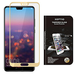 Xeptio Huawei P20 PRO - Protection d'écran en verre trempé FULL Cover doré - Tempered glass Screen protector / Films vitre smartphone 2018 - Accessoires