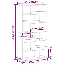 vidaXL Cloison de séparation gris béton bois d'ingénierie pas cher