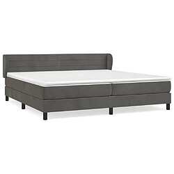 Maison Chic Lit Adulte - Lit simple Lit à sommier tapissier et matelas moelleux - Meuble de Chambre - Gris foncé 200x200cm Velours -MN30441